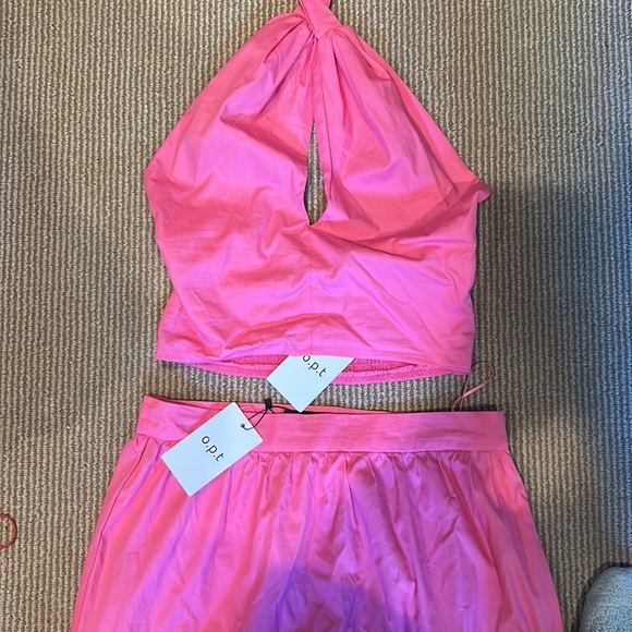 NWT ANTHRO x o.p.t 2 pc. Pink skirt set size medium - Picture 7 of 16